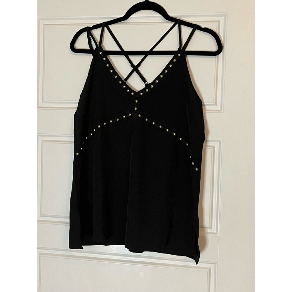 Black Studded Double strap tank size small